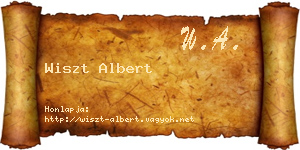 Wiszt Albert névjegykártya